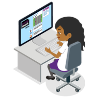 Primary school child using Purple Mash on a desktop by 2Simple Ltd