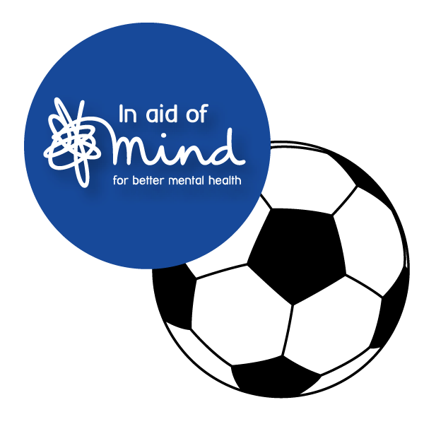 A football with the 'in aid of Mind' logo by 2Simple Ltd